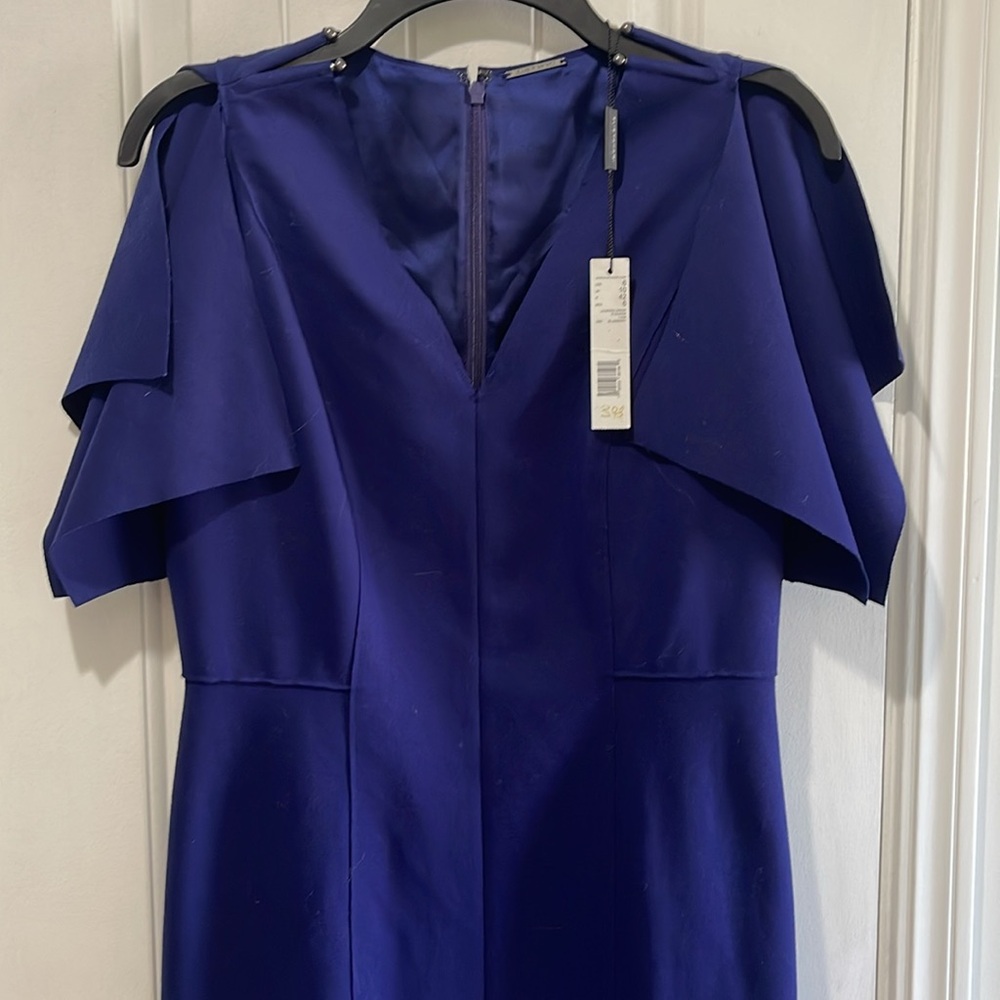 NWT Elie Tahari Lourdes Cold-Shoulder Navy Blue Dress from Neiman Marcus